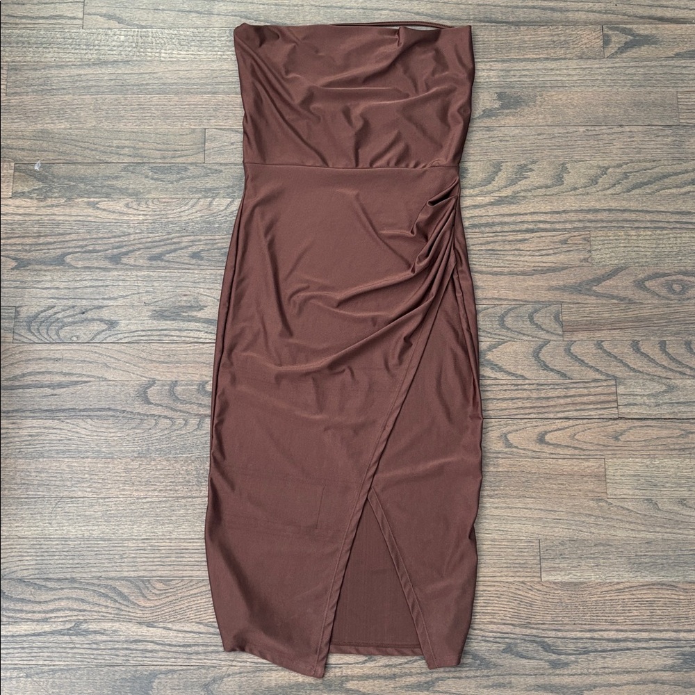 Chic Backless Brown Dress